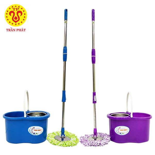 Tran Phat mop set with 360° hand-rotating mop set TP907 has 2 colors blue and purple