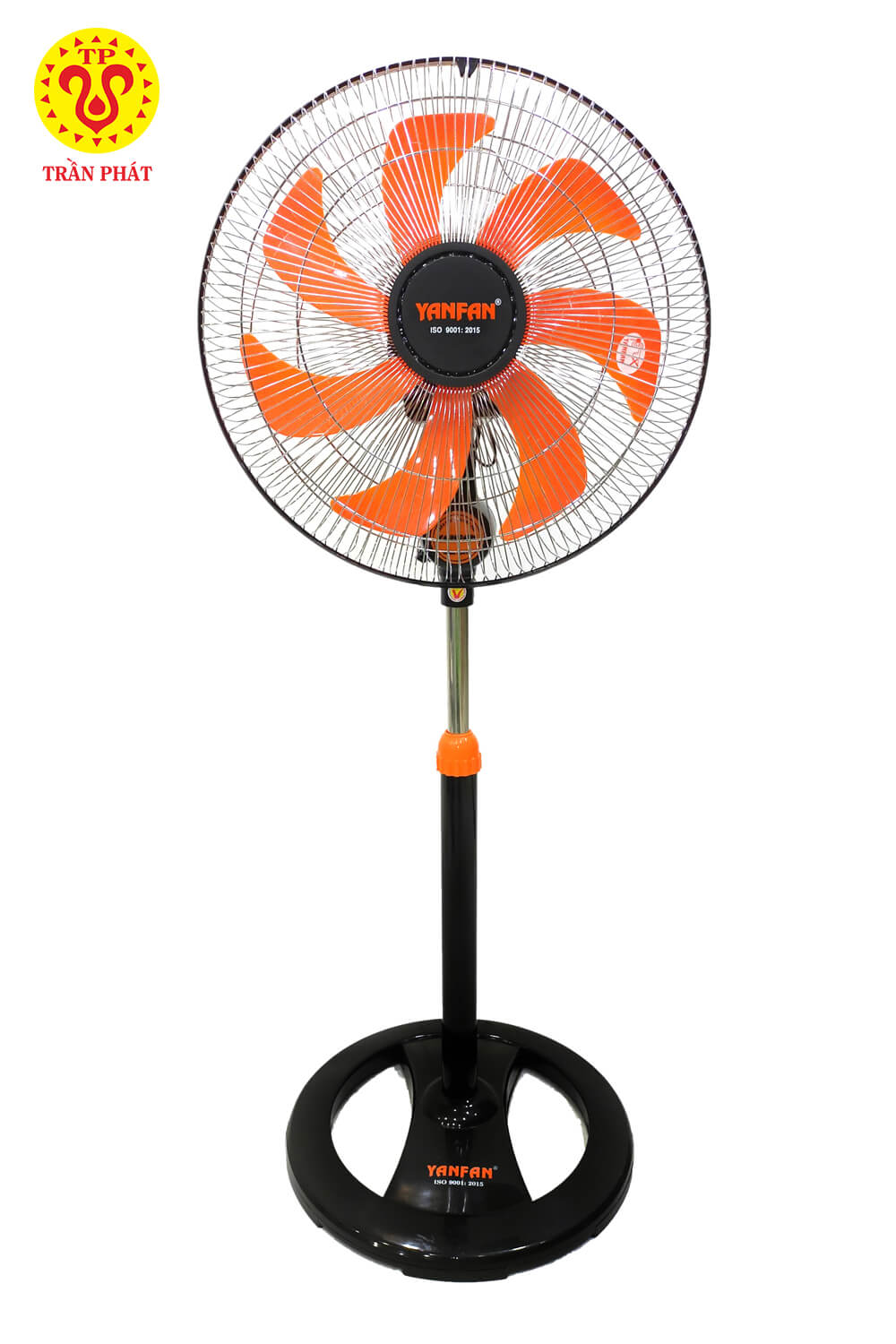 Modern, elegant design of a standing fan