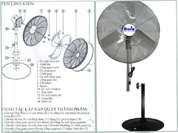 Instructions for disassembling industrial standing fans