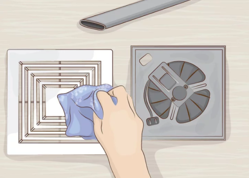 Use a soft cloth to clean the fan and blades