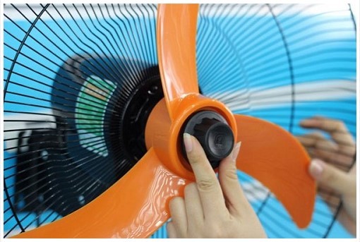 Install the fan blades and canopy in the correct position