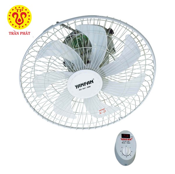 Quạt trần đảo Yanfan TD501 màu xám trắng