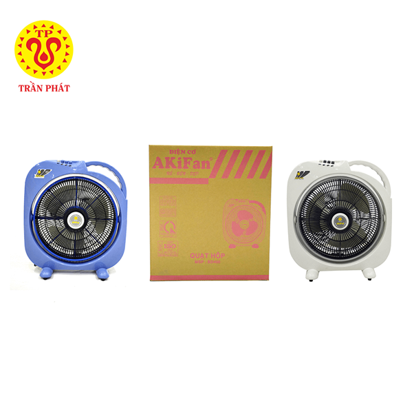 Akifan box fan BD400  has 2 colors blue and cream