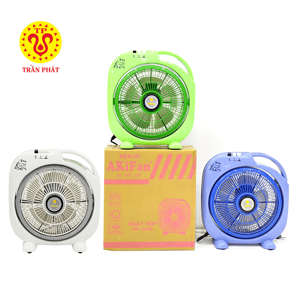 The Akifan BD200 box fan model has 3 colors of blue, green and cream