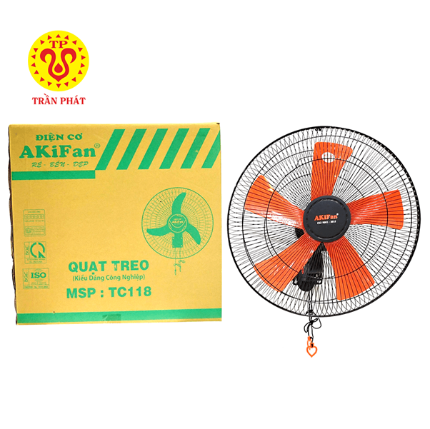 Akifan TC118 2-wire industrial wall fan model with 5-leaf wing shape