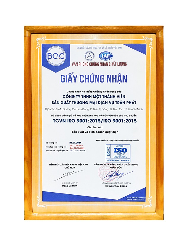 CERTIFICATION OF HIGH QUALITY MANAGEMENT SYSTEM